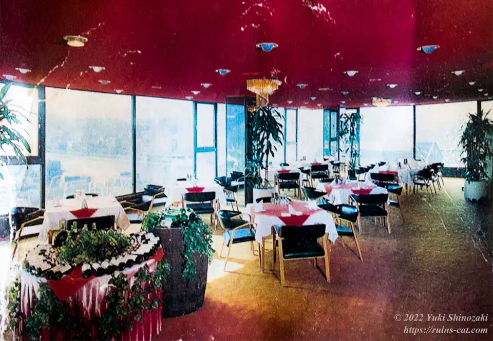 営業当時の津山プラザホテルのスカイレストラン