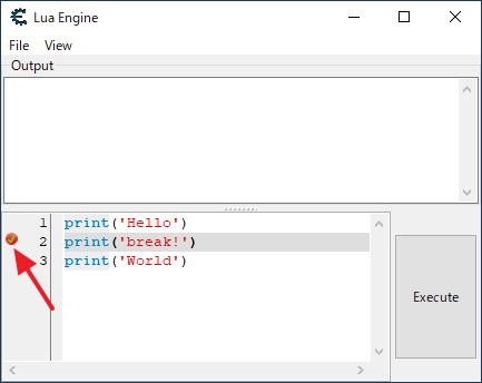 Lua Engineでブレークポイントを設定する